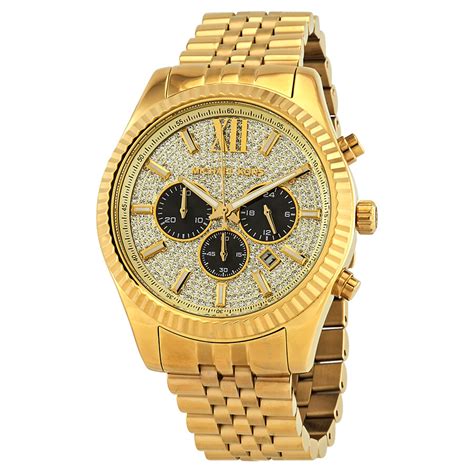 michael kors men's lexington gold tone watch mk8494|lexington gold tone watch.